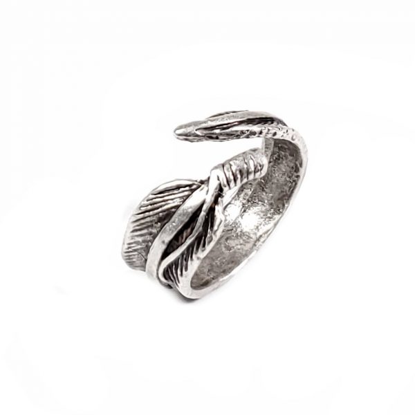 Hand Made Brass Adjustable Ring Plated in 925 Silver - SKU# ZRC-028 - Image 2