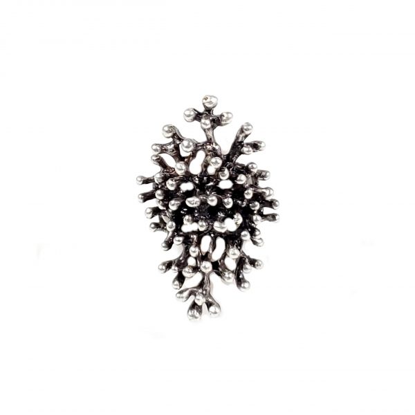 Hand Made Brass Adjustable Ring Plated in 925 Silver - SKU# ZRC-032