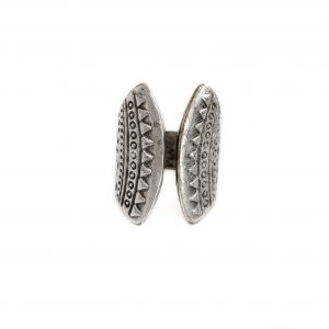 Hand Made Brass Adjustable Ring Plated in 925 Silver - SKU# ZRC-044