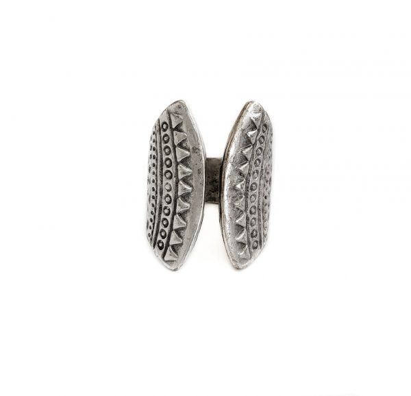 Hand Made Brass Adjustable Ring Plated in 925 Silver - SKU# ZRC-044