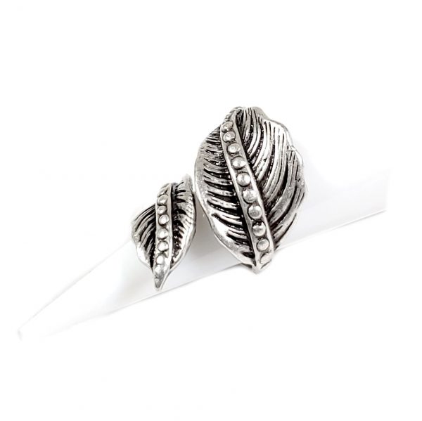 Hand Made Brass Adjustable Ring Plated in 925 Silver - SKU# ZRC-064 - Image 2
