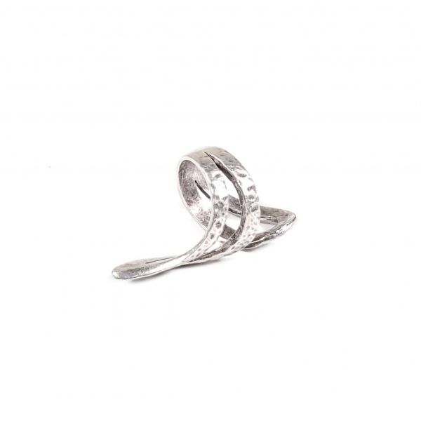 Hand Made Brass Adjustable Ring Plated in 925 Silver - SKU# ZRC-084 - Image 2