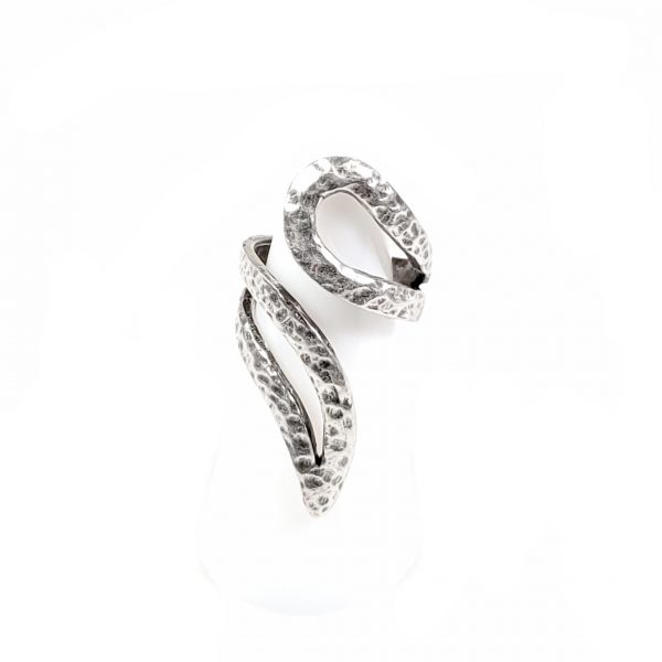 Hand Made Brass Adjustable Ring Plated in 925 Silver - SKU# ZRC-084