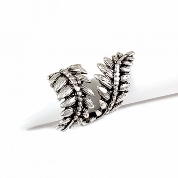 Hand Made Brass Adjustable Ring Plated in 925 Silver - SKU# ZRC-206 - Image 2