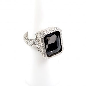 Hand Made Brass Adjustable Ring Plated in 925 Silver - SKU# ZRC-304G