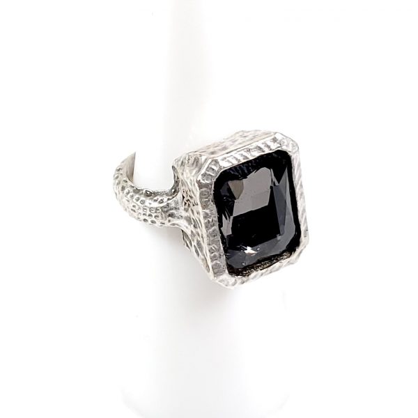 Hand Made Brass Adjustable Ring Plated in 925 Silver - SKU# ZRC-304G