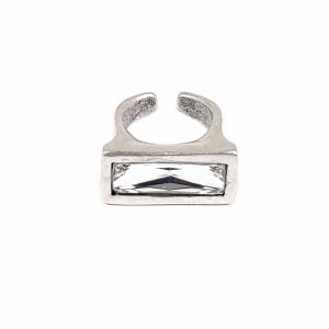 Hand Made Brass Adjustable Ring Plated in 925 Silver - SKU# ZRC-306