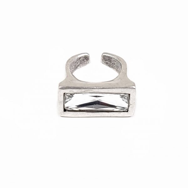 Hand Made Brass Adjustable Ring Plated in 925 Silver - SKU# ZRC-306