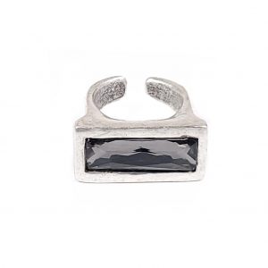 Hand Made Brass Adjustable Ring Plated in 925 Silver - SKU# ZRC-306G