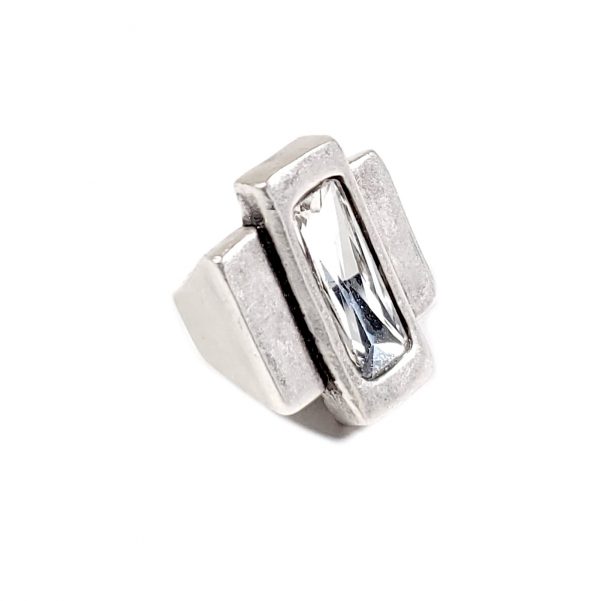 Hand Made Brass Adjustable Ring Plated in 925 Silver - SKU# ZRC-307
