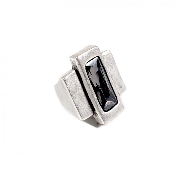 Hand Made Brass Adjustable Ring Plated in 925 Silver - SKU# ZRC-307G
