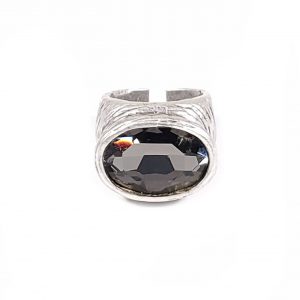 Hand Made Brass Adjustable Ring Plated in 925 Silver - SKU# ZRC-308G