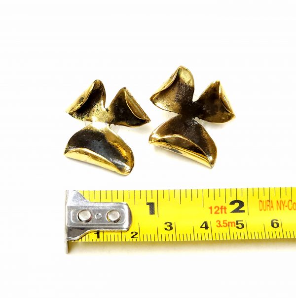 Hand Made Brass Earrings - SKU# BRN-4002 - Image 2