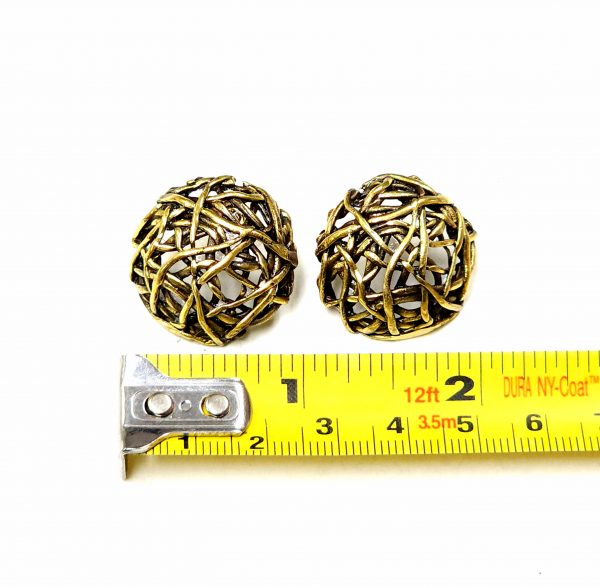 Hand Made Brass Earrings - SKU# BRN-4005 - Image 2