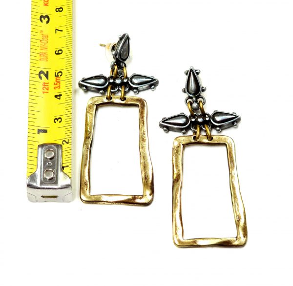 Hand Made Brass Earrings - SKU# BRN-4015 - Image 2