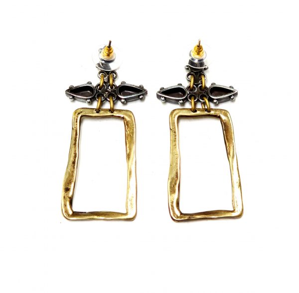 Hand Made Brass Earrings - SKU# BRN-4015 - Image 3