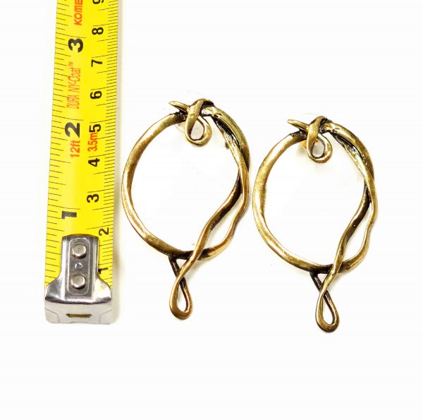 Hand Made Brass Earrings - SKU# BRN-4016 - Image 2