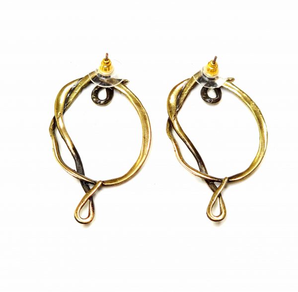 Hand Made Brass Earrings - SKU# BRN-4016 - Image 3