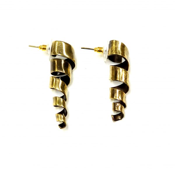 Hand Made Brass Earrings - SKU# BRN-4024 - Image 3