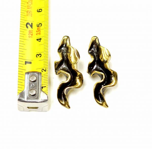 Hand Made Brass Earrings - SKU# BRN-4026 - Image 2