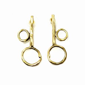 Hand Made Brass Earrings - SKU# BRN-4027