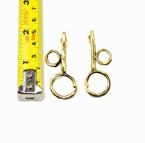 Hand Made Brass Earrings - SKU# BRN-4027 - Image 2
