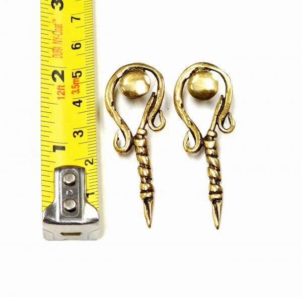 Hand Made Brass Earrings - SKU# BRN-4031 - Image 2