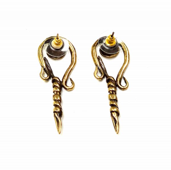 Hand Made Brass Earrings - SKU# BRN-4031 - Image 3