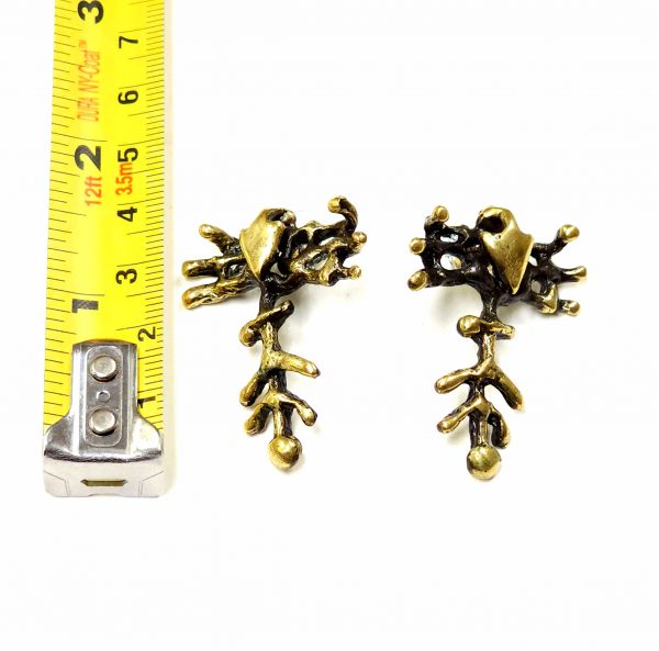 Hand Made Brass Earrings - SKU# BRN-4032 - Image 2