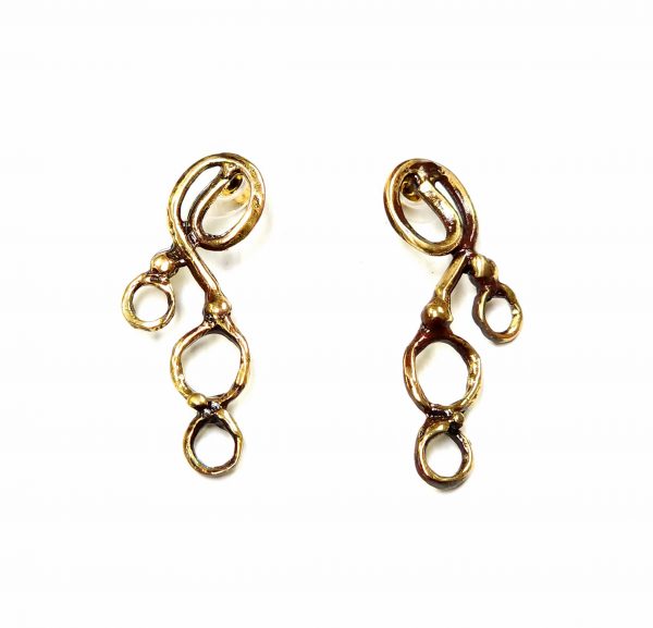 Hand Made Brass Earrings - SKU# BRN-4033