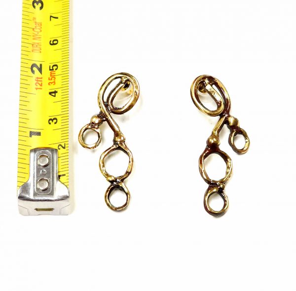 Hand Made Brass Earrings - SKU# BRN-4033 - Image 2