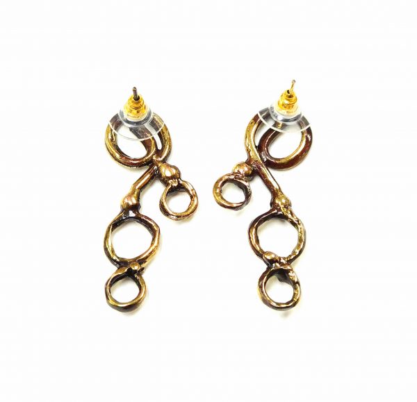 Hand Made Brass Earrings - SKU# BRN-4033 - Image 3