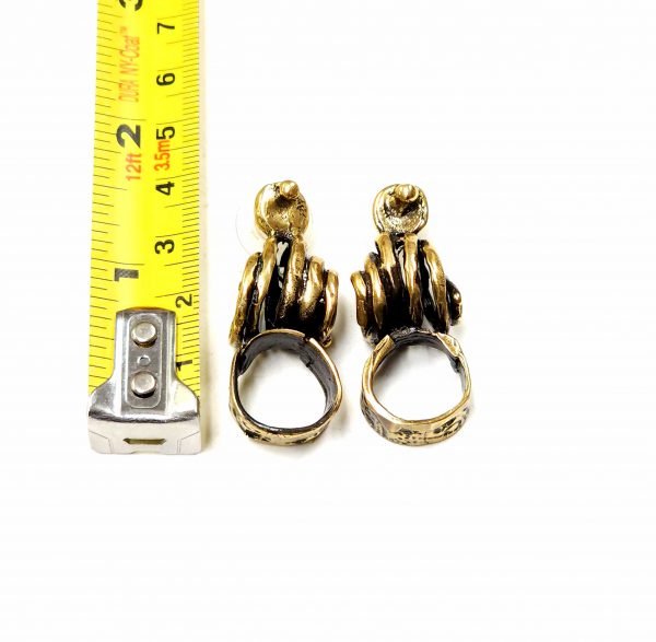 Hand Made Brass Earrings - SKU# BRN-4034 - Image 2
