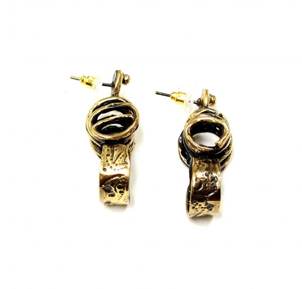 Hand Made Brass Earrings - SKU# BRN-4034 - Image 3