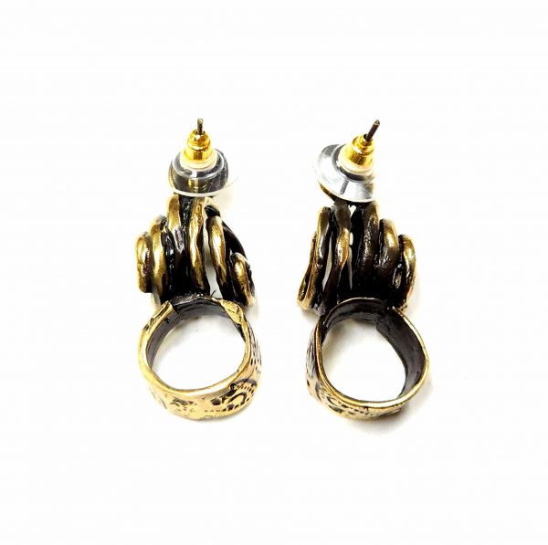 Hand Made Brass Earrings - SKU# BRN-4034 - Image 4