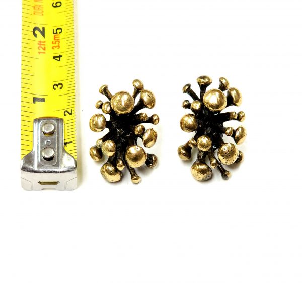 Hand Made Brass Earrings - SKU# BRN-4036 - Image 2