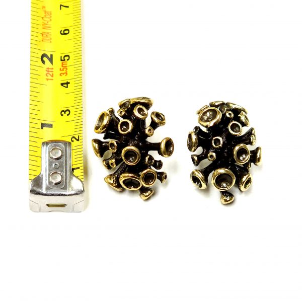 Hand Made Brass Earrings - SKU# BRN-4037 - Image 2