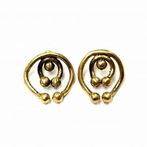 Hand Made Brass Earrings - SKU# BRN-4038