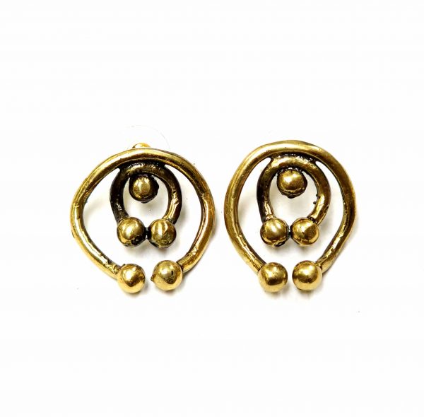 Hand Made Brass Earrings - SKU# BRN-4038