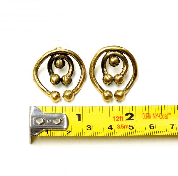Hand Made Brass Earrings - SKU# BRN-4038 - Image 2