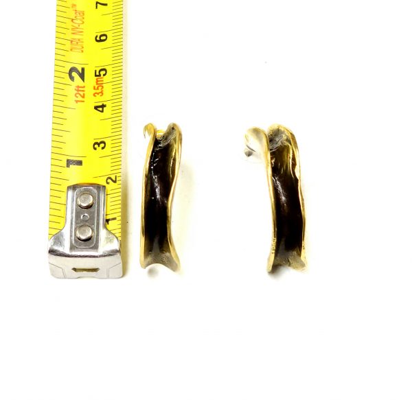 Hand Made Brass Earrings - SKU# BRN-4044 - Image 2