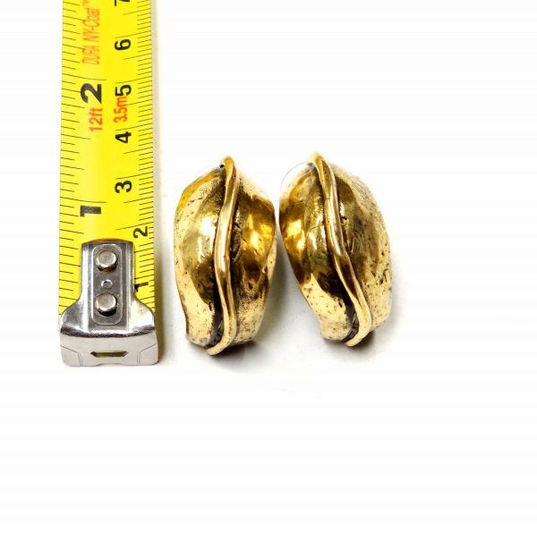Hand Made Brass Earrings - SKU# BRN-4045 - Image 2