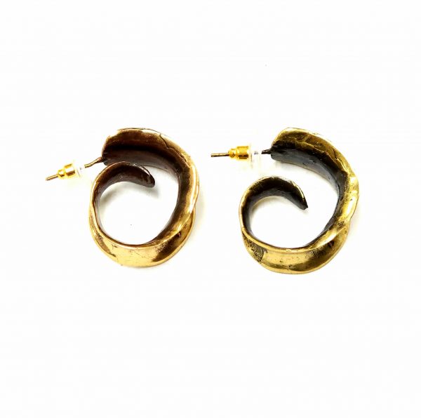 Hand Made Brass Earrings - SKU# BRN-4046 - Image 4