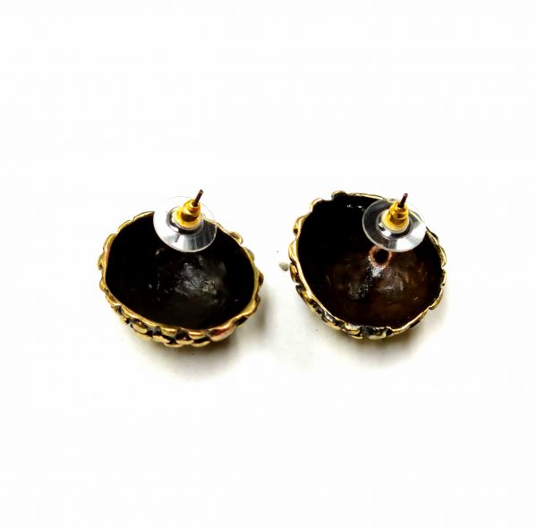 Hand Made Brass Earrings - SKU# BRN-4051 - Image 3