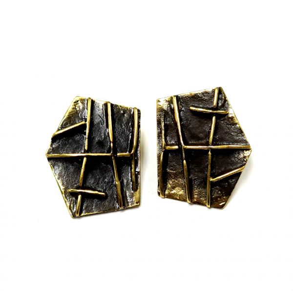 Hand Made Brass Earrings - SKU# BRN-4052