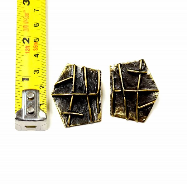 Hand Made Brass Earrings - SKU# BRN-4052 - Image 2