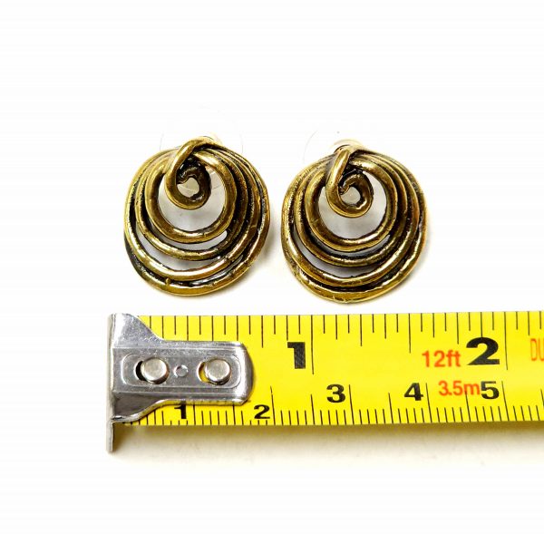 Hand Made Brass Earrings - SKU# BRN-4054 - Image 2