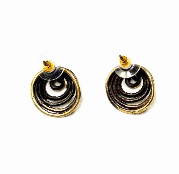 Hand Made Brass Earrings - SKU# BRN-4054 - Image 3