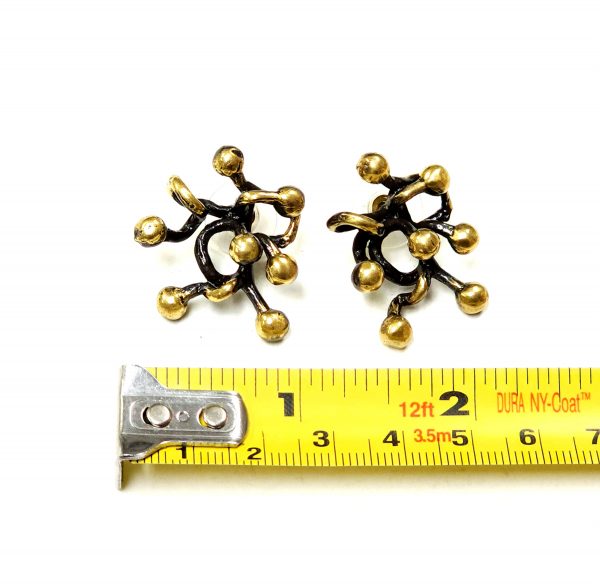 Hand Made Brass Earrings - SKU# BRN-4060 - Image 2
