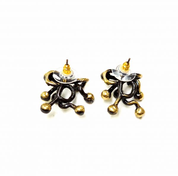 Hand Made Brass Earrings - SKU# BRN-4060 - Image 3